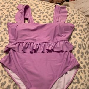 pastel purple bathing suit (one piece)